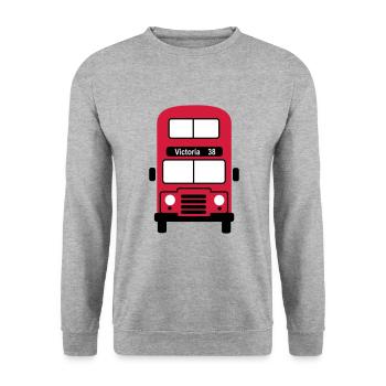 London Bus - Unisex Sweatshirt - salt & pepper - Front - Alina (178cm) & Michal (187cm)