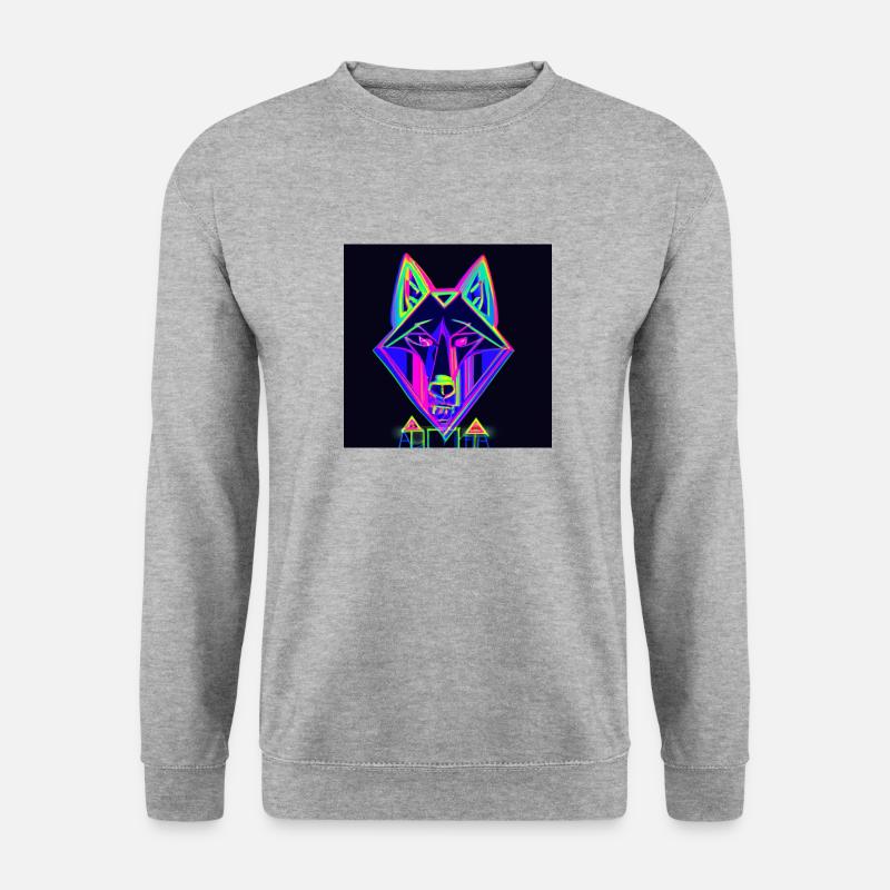 Tier Porträt Pop Art Style - Unisex Pullover - Weißgrau meliert