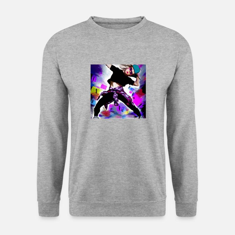 Hip Hop Tänzerin - Unisex Pullover - Weißgrau meliert
