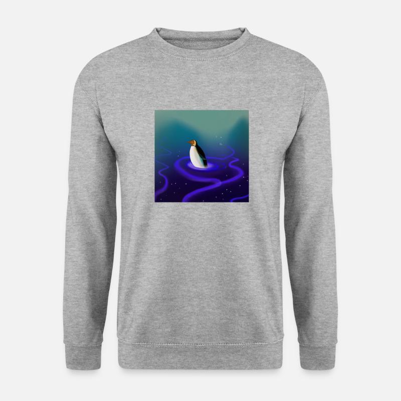 Pinguin - Unisex Pullover - Weißgrau meliert