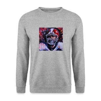 American football - Unisex Pullover - Weißgrau meliert - Vorne - Alina (178cm) & Michal (187cm)
