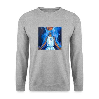 Basketball - Unisex Pullover - Weißgrau meliert - Vorne - Alina (178cm) & Michal (187cm)