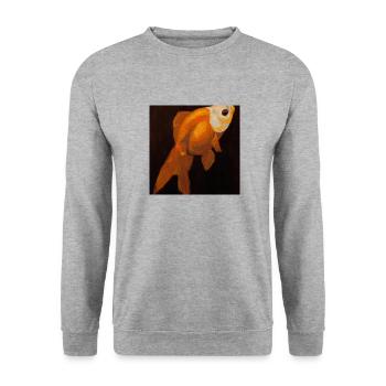Fisch - Unisex Pullover - Weißgrau meliert - Vorne - Alina (178cm) & Michal (187cm)