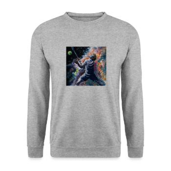 Tennis - Unisex Pullover - Weißgrau meliert - Vorne - Alina (178cm) & Michal (187cm)
