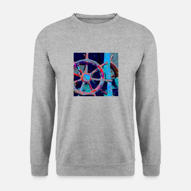 Steuerrad - Unisex Pullover - Weißgrau meliert