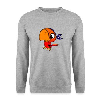 pirate ship boat pirat piratenschiff schiff skull1 - Unisex Pullover - Weißgrau meliert - Vorne - Alina (178cm) & Michal (187cm)
