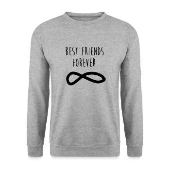 Meilleurs amis pour toujours / meilleurs amis - Sweat-shirt Unisexe - gris chiné - Devant - Alina (178cm) & Michal (187cm)