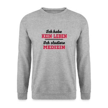 Medizin - Unisex Pullover - Weißgrau meliert - Vorne - Alina (178cm) & Michal (187cm)