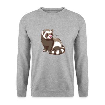 Furet - Sweat-shirt Unisexe - gris chiné - Devant - Alina (178cm) & Michal (187cm)