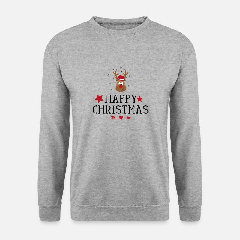 Weihnachten - Unisex Pullover - Weißgrau meliert