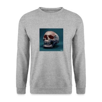 scull - Unisex Sweatshirt - salt & pepper - Front - Alina (178cm) & Michal (187cm)