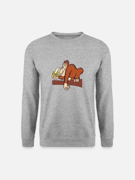 AFFE MIT BANANE! - Unisex Pullover - Weißgrau meliert