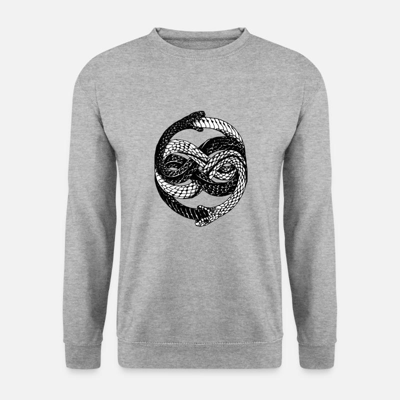 Schlangen - Unisex Pullover - Weißgrau meliert