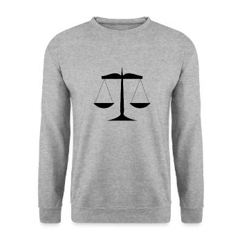 rechtsanwalt anwalt lawyer judge richter law justi - Unisex Pullover - Weißgrau meliert - Vorne - Alina (178cm) & Michal (187cm)