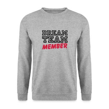 Dream Team Member - Sweat-shirt Unisexe - gris chiné - Devant - Alina (178cm) & Michal (187cm)
