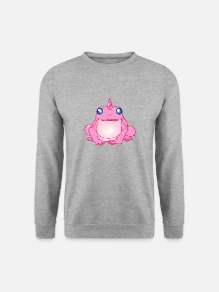 grenouille licorne crapaud rose - Sweat-shirt Unisexe - gris chiné