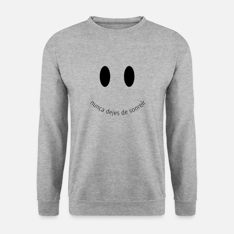 NEVER STOP SMILING - Unisex Pullover - Weißgrau meliert