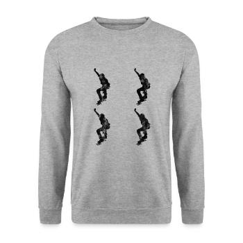Skateboarder Skateboard Skater Skate Skateing - Unisex Sweatshirt - salt & pepper - Front - Alina (178cm) & Michal (187cm)