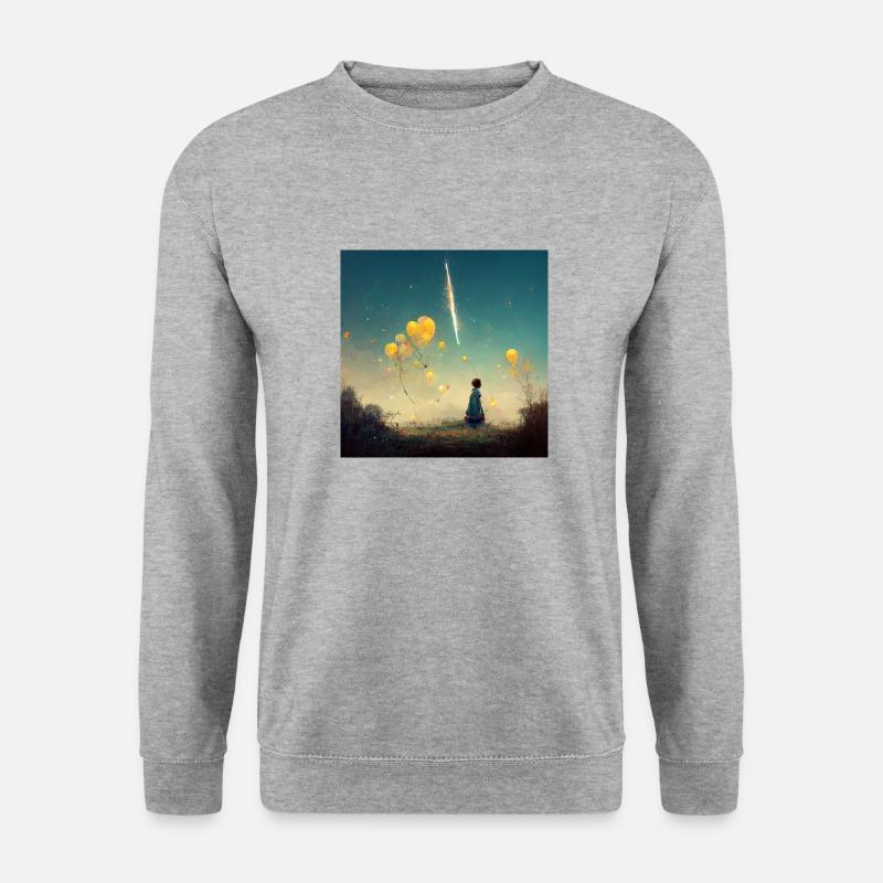 Ein Wunsch - Unisex Pullover - Weißgrau meliert