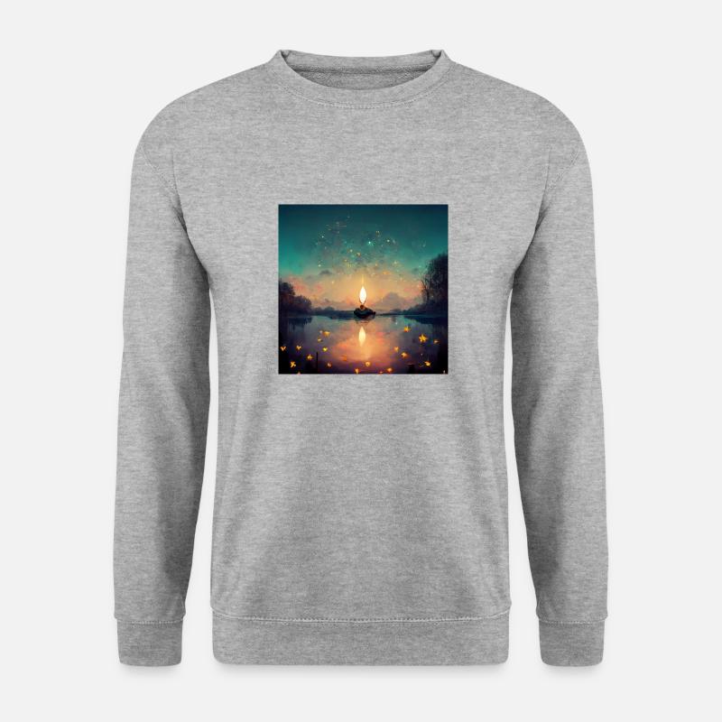 Ein Wunsch - Unisex Pullover - Weißgrau meliert