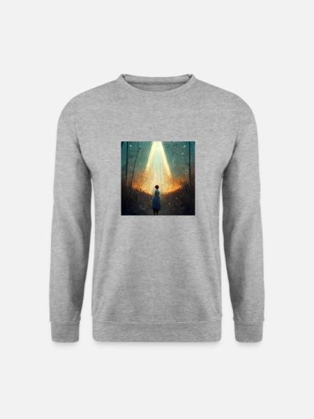 let ther be light - Unisex Pullover - Weißgrau meliert