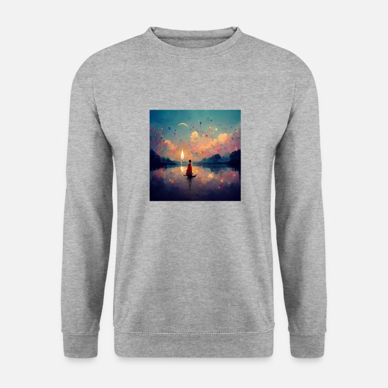 Ein Wunsch - Unisex Pullover - Weißgrau meliert