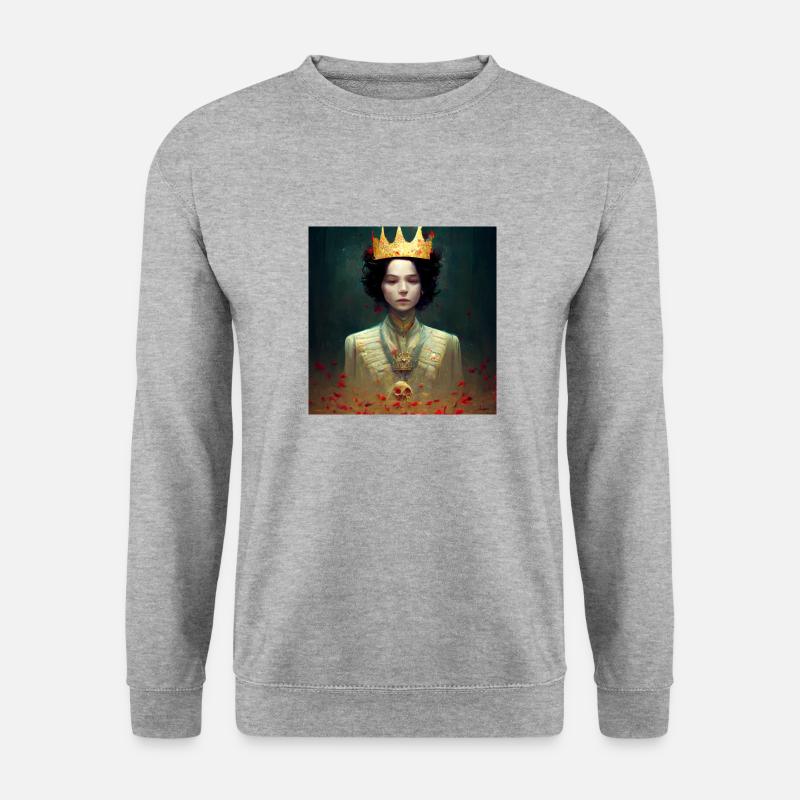 Die Königen ist tot Lang Lebe der König - Unisex Pullover - Weißgrau meliert