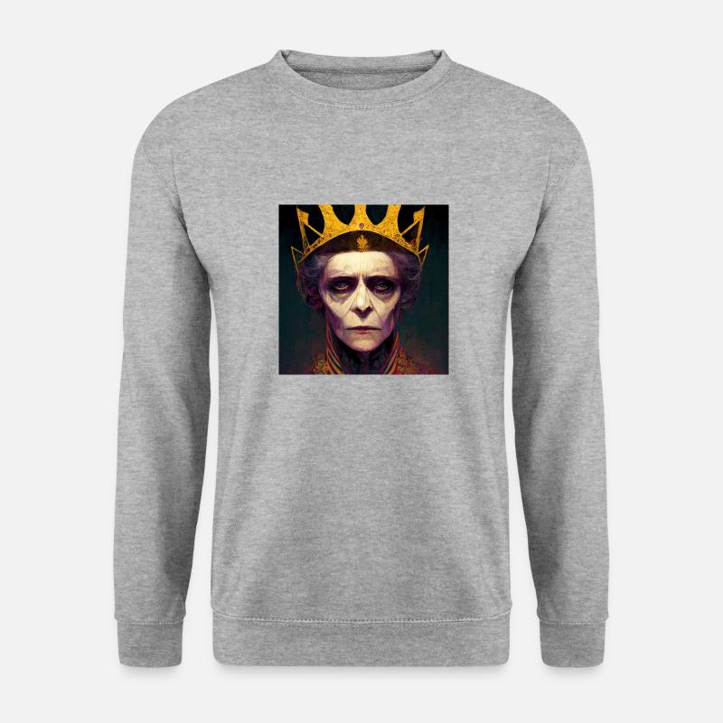 Die Königen ist tot Lang Lebe der König - Unisex Pullover - Weißgrau meliert
