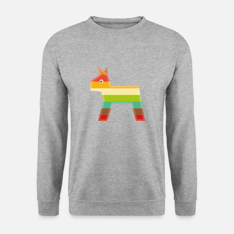 Pferde - Unisex Pullover - Weißgrau meliert