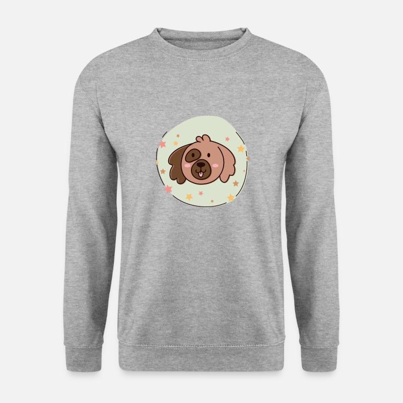 Hund - Unisex Pullover - Weißgrau meliert