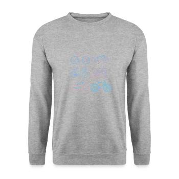 Fahrrad - Unisex Pullover - Weißgrau meliert - Vorne - Alina (178cm) & Michal (187cm)