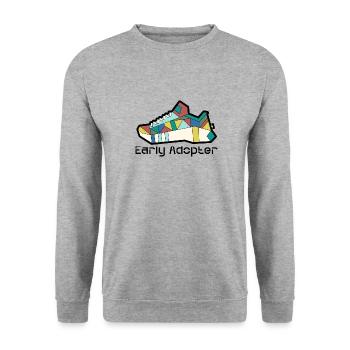 Shoe 2 - Unisex Pullover - Weißgrau meliert - Vorne - Alina (178cm) & Michal (187cm)