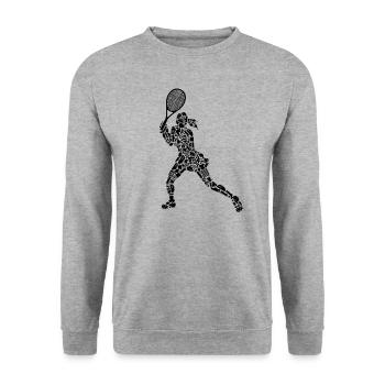 Tennis Spielerin Symbole Mädchen Tennisspielerin - Unisex Pullover - Weißgrau meliert - Vorne - Alina (178cm) & Michal (187cm)