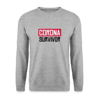 Corona Survivor - Unisex Sweatshirt - salt & pepper - Front - Alina (178cm) & Michal (187cm)