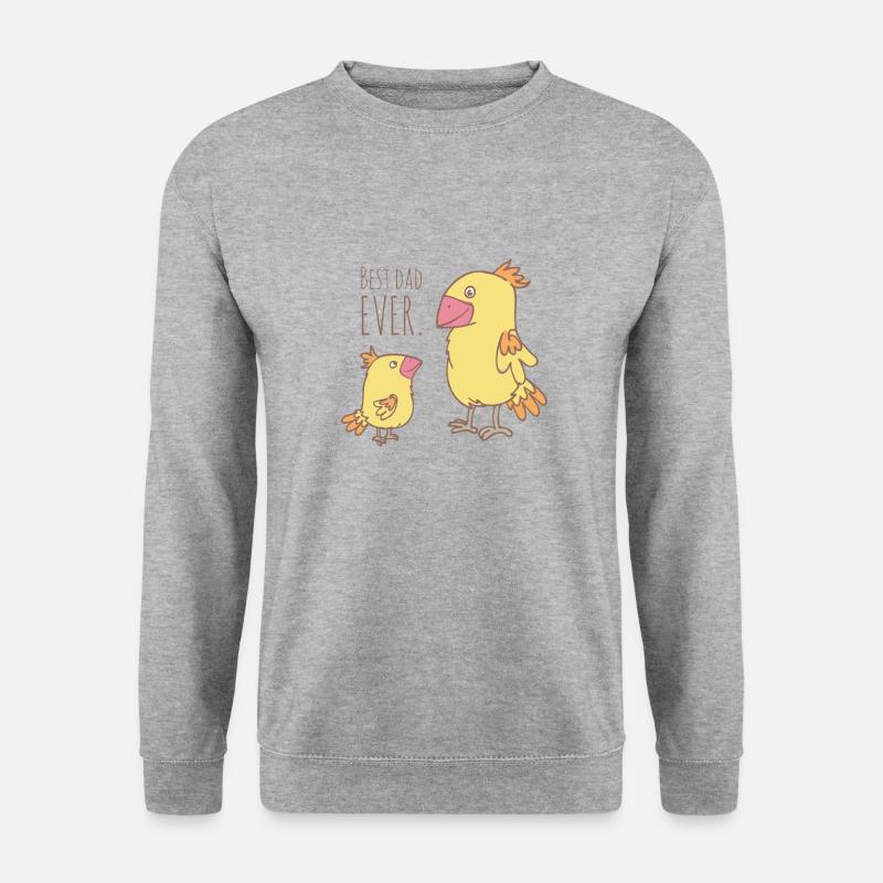 Vogel Papa - Unisex Pullover - Weißgrau meliert