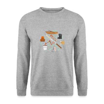 Wassersport - Unisex Pullover - Weißgrau meliert - Vorne - Alina (178cm) & Michal (187cm)