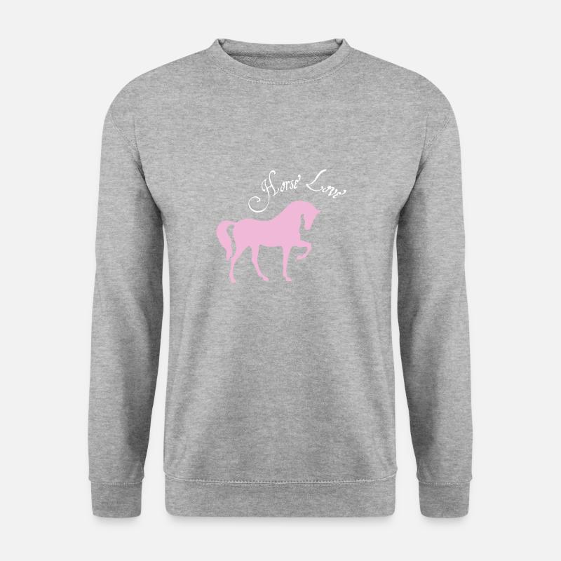 Pferde - Unisex Pullover - Weißgrau meliert