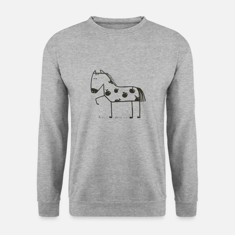 Pferde - Unisex Pullover - Weißgrau meliert