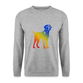 Labrador Hund Bunt - Unisex Pullover - Weißgrau meliert - Vorne - Alina (178cm) & Michal (187cm)