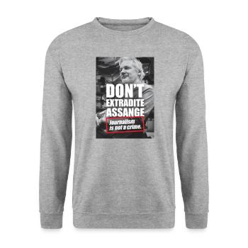Don't Extradite Assange Journalism is Not a Crime - Unisex Sweatshirt - salt & pepper - Front - Alina (178cm) & Michal (187cm)