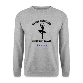 COOLE MÄDCHEN GEHEN ZUM BALLETT Outfit Tänzerin - Unisex Pullover - Weißgrau meliert - Vorne - Alina (178cm) & Michal (187cm)