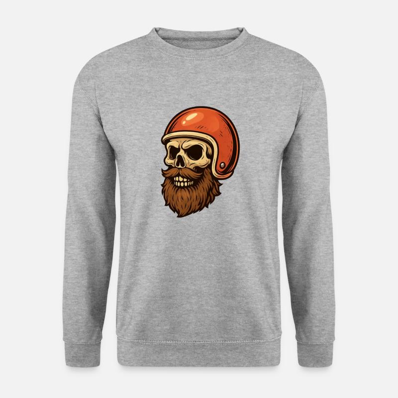 Skull Rider 01 - Unisex Pullover - Weißgrau meliert