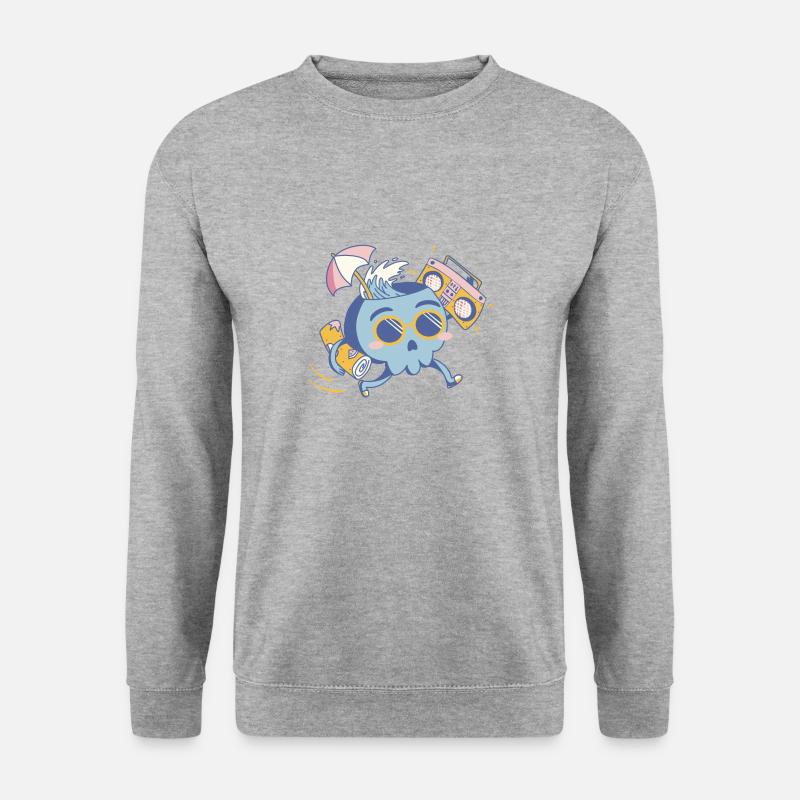 Sommer - Unisex Pullover - Weißgrau meliert