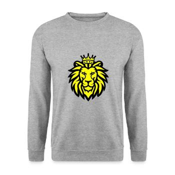 Lion Head Crown Lion - Unisex Sweatshirt - salt & pepper - Front - Alina (178cm) & Michal (187cm)