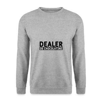 Dealer de chocolatine - Sweat-shirt Unisexe - gris chiné - Devant - Alina (178cm) & Michal (187cm)