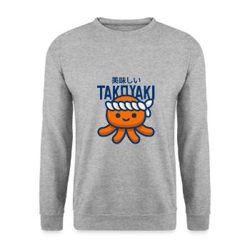 Takoyaki | Japanese Streetfood - Unisex Pullover - Weißgrau meliert - Vorne - Alina (178cm) & Michal (187cm)
