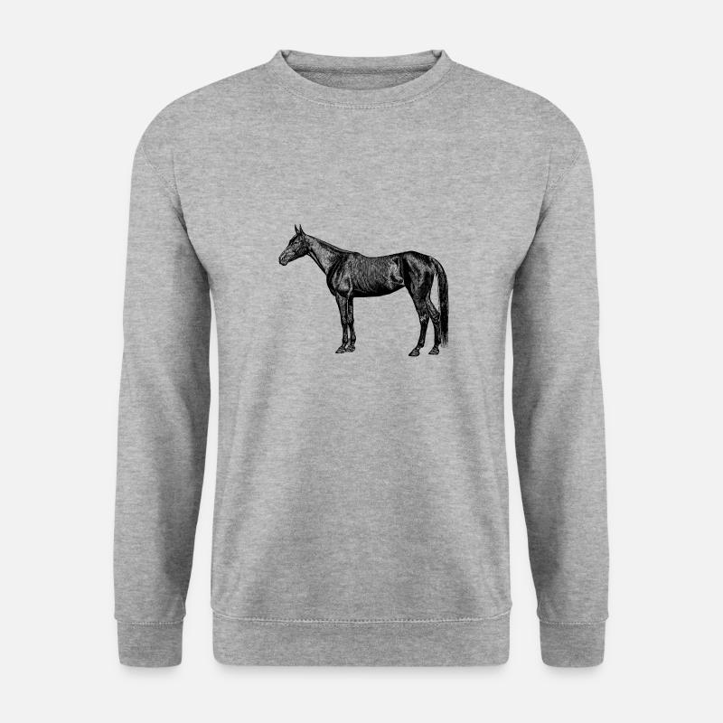 Pferde - Unisex Pullover - Weißgrau meliert