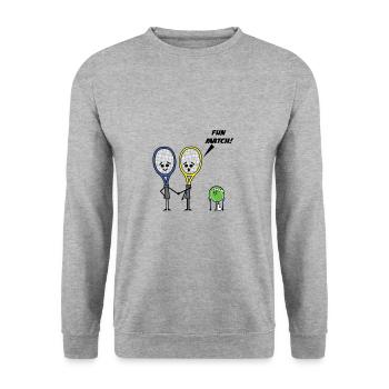 Tennis racket - Unisex Sweatshirt - salt & pepper - Front - Alina (178cm) & Michal (187cm)