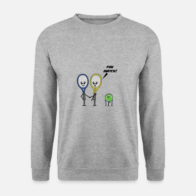Tennis Schläger - Unisex Pullover - Weißgrau meliert