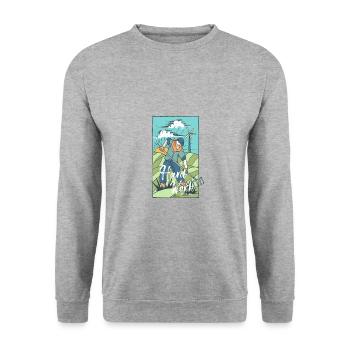 Landwirt (Hobby) | Tshirt & Geschenk - Unisex Pullover - Weißgrau meliert - Vorne - Alina (178cm) & Michal (187cm)